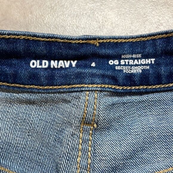 Old Navy Womens Indigo Raw Hem High Rise Secret-Smooth Pockets Sz4 - Picture 2 of 6